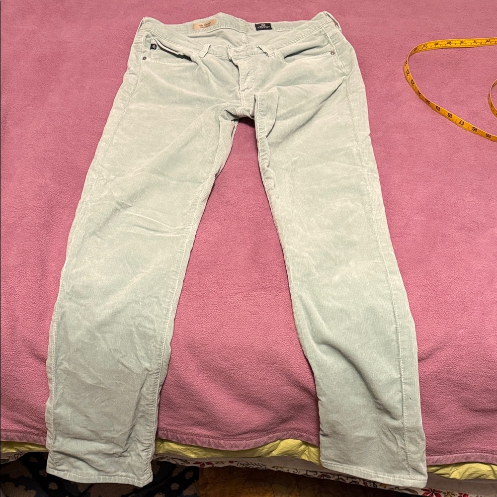 AG Adriano Goldschmied Light blue corduroy pants.